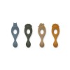 Set van 4 silicone lepels - Liva silicone spoon 4-pack safari / blue multi mix (Geboortelijst Lior V.)